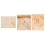 Lot consisting of three drawings of Emilian school, 17th - 18th centuries