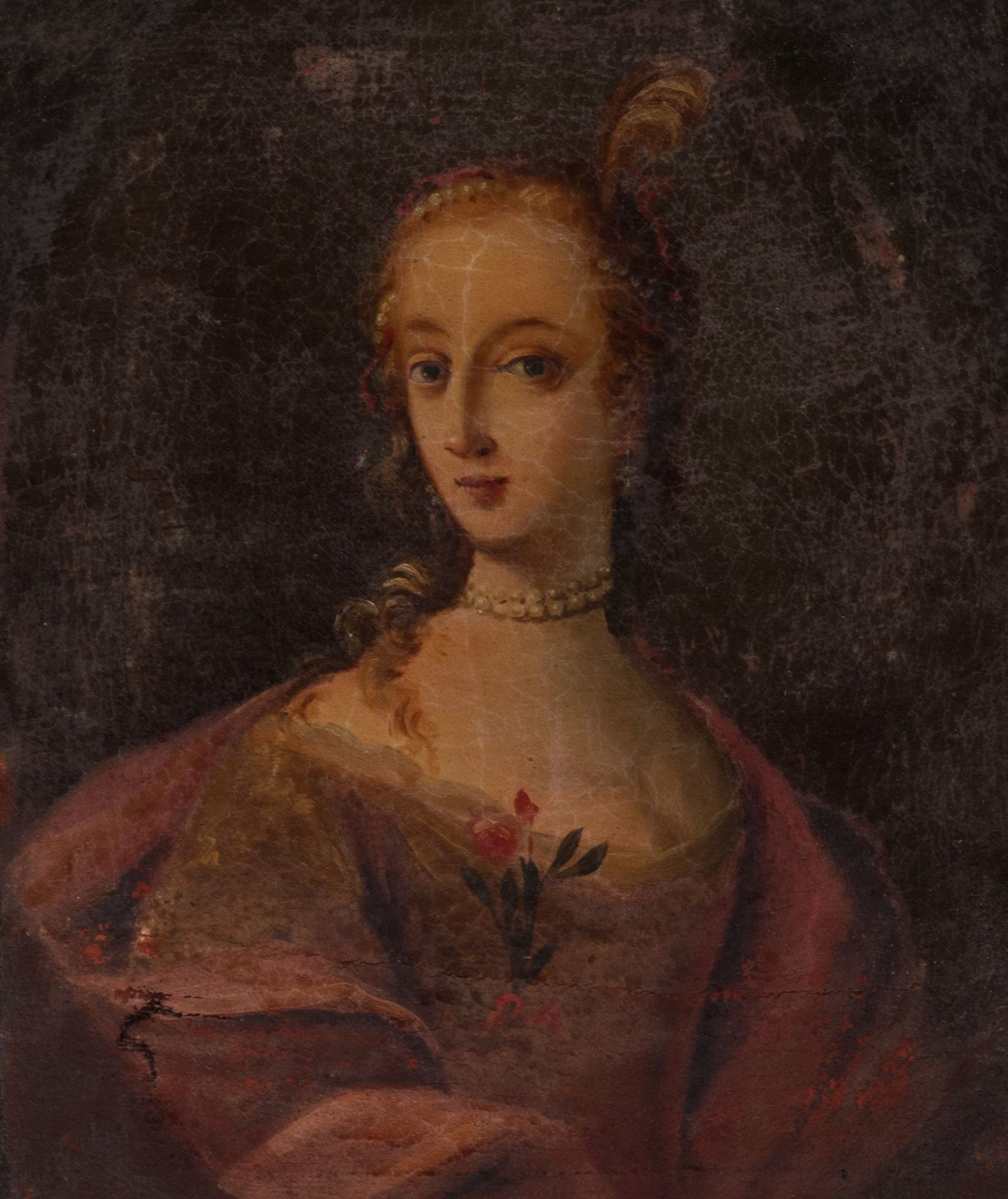 Scuola francese, secolo XVIII - Half-length portrait of a lady