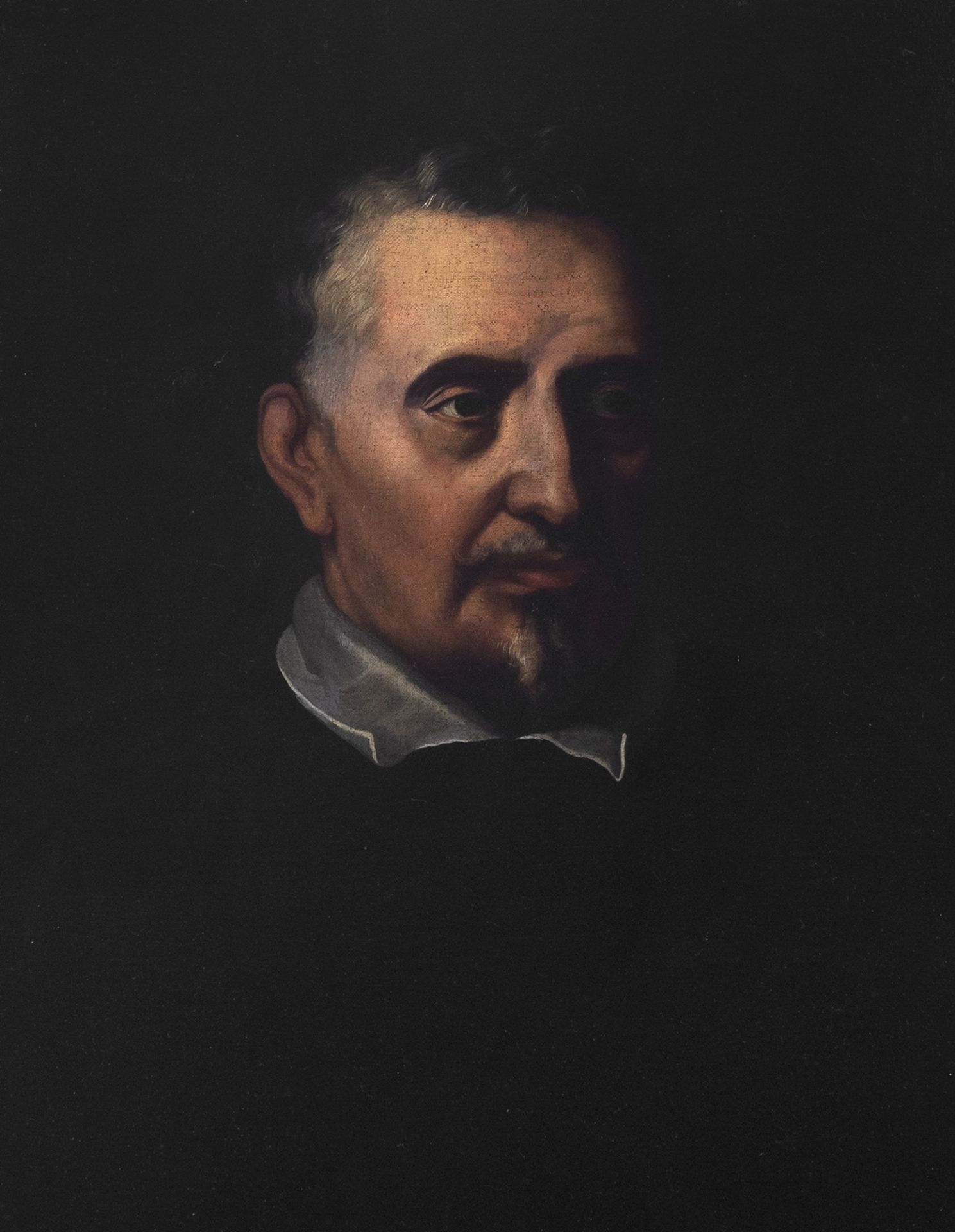 Scuola romana, secolo XVII - Half-length portrait of a gentleman in a dark suit