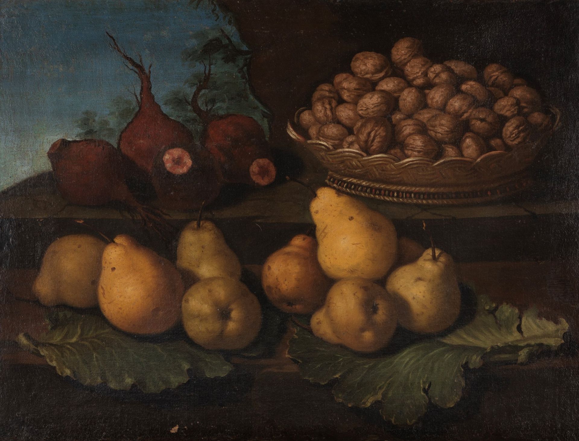 Scuola lombarda, fine del secolo XVII - inizi del secolo XVIII - Still life with pears, turnips and