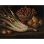 Scuola lombarda, fine del secolo XVII - inizi del secolo XVIII - Still life with pears, apples, bask