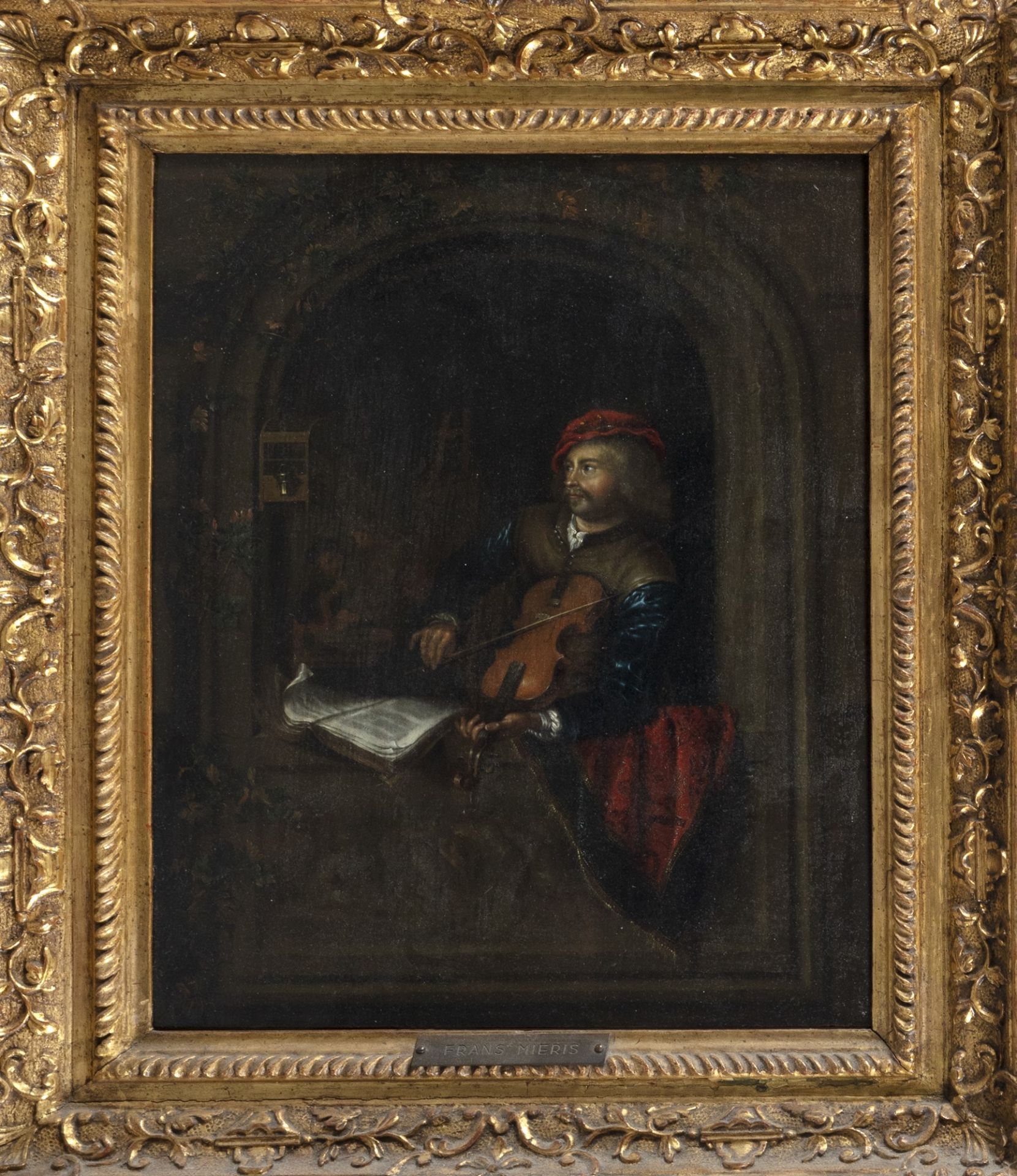 Maniera di Gerrit Dou - Violin player in an interior - Bild 2 aus 4