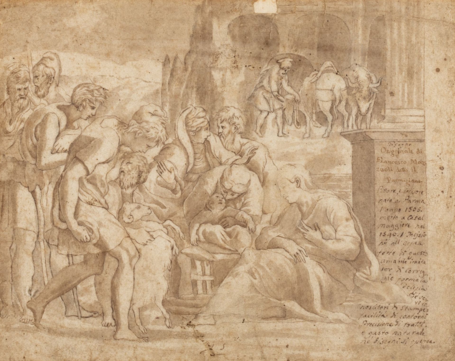 Da Parmigianino, secolo XVIII - Adoration of the shepherds