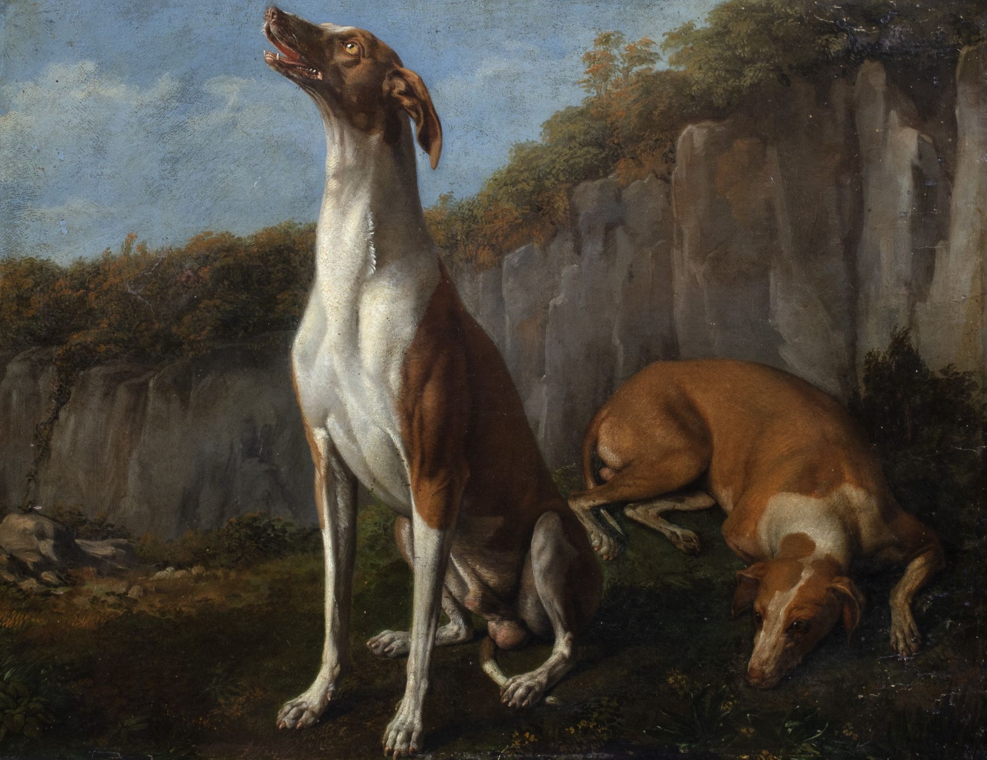 Scuola Napoletana, inizi del XIX - Due paesaggi con cani a riposo - Bild 4 aus 5