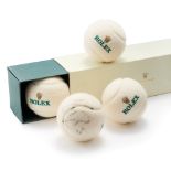 Rolex Wimbledon Championships tennis balls, autographed by Roger Federer, 2009