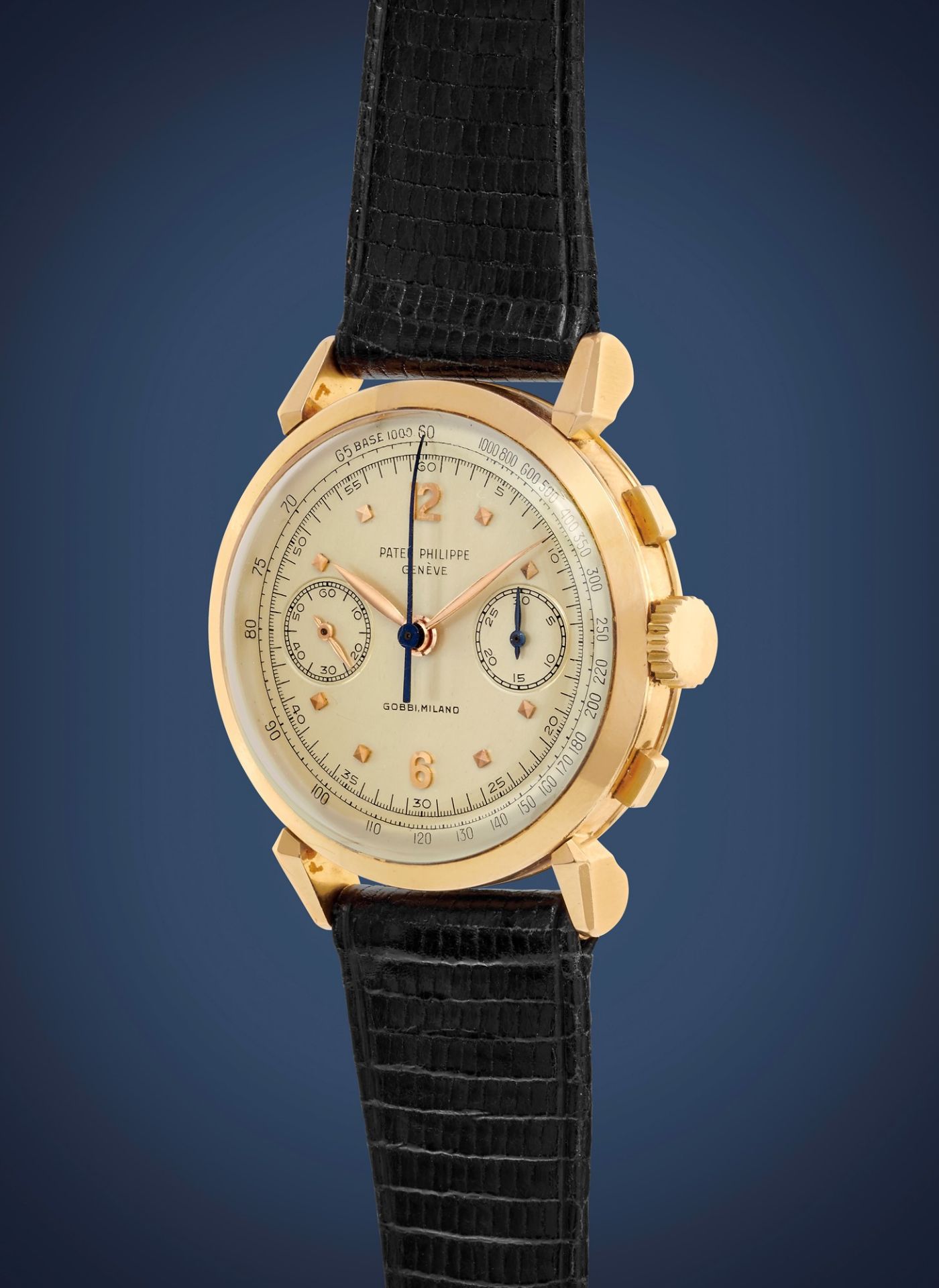 Patek Philippe 1579 chronograph retailed by Gobbi, with original warranties and product literature, - Image 2 of 3