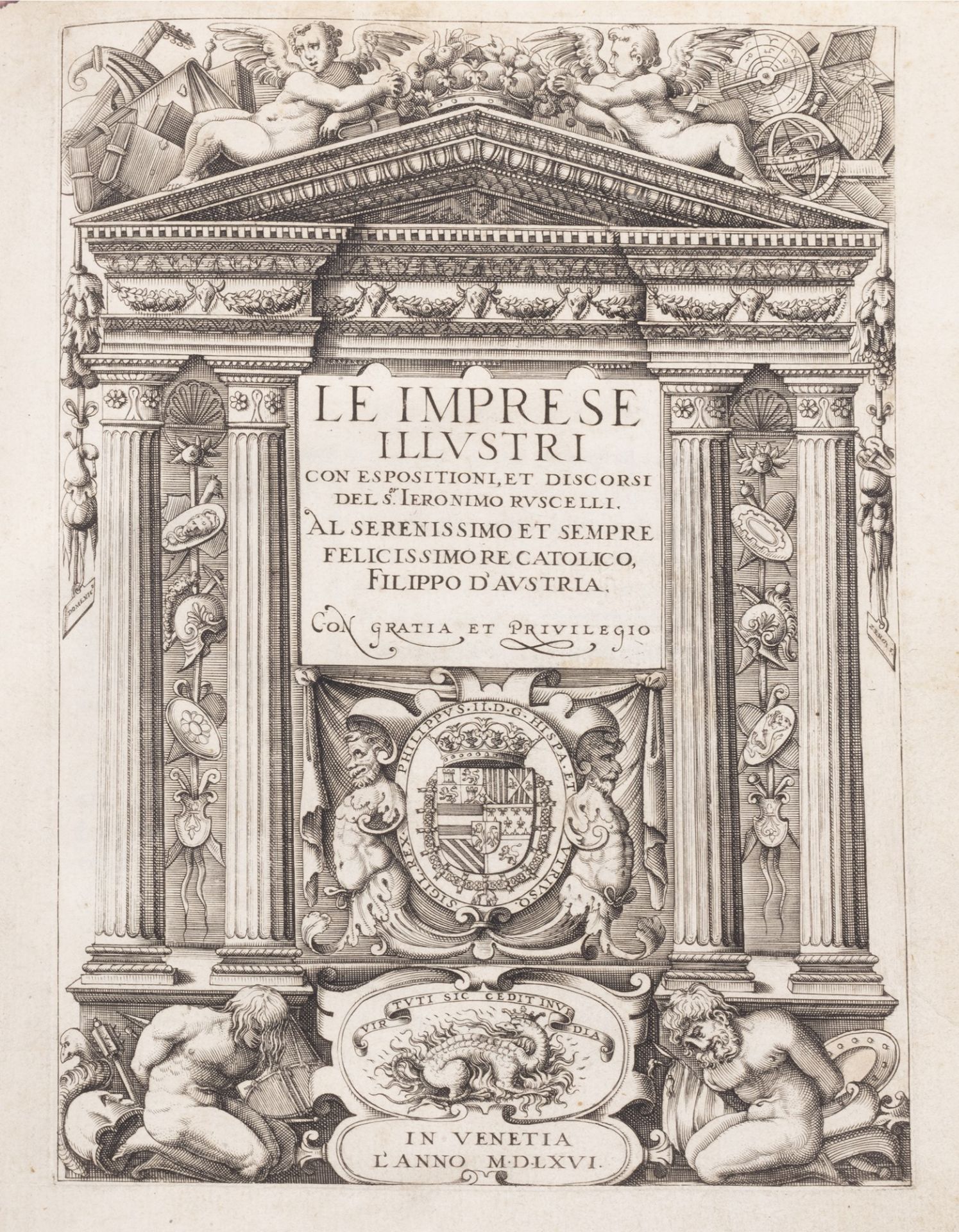Emblemata - Ruscelli, Girolamo - Illustrious companies with exhibitions, and speeches by S.or Ieroni - Image 5 of 5