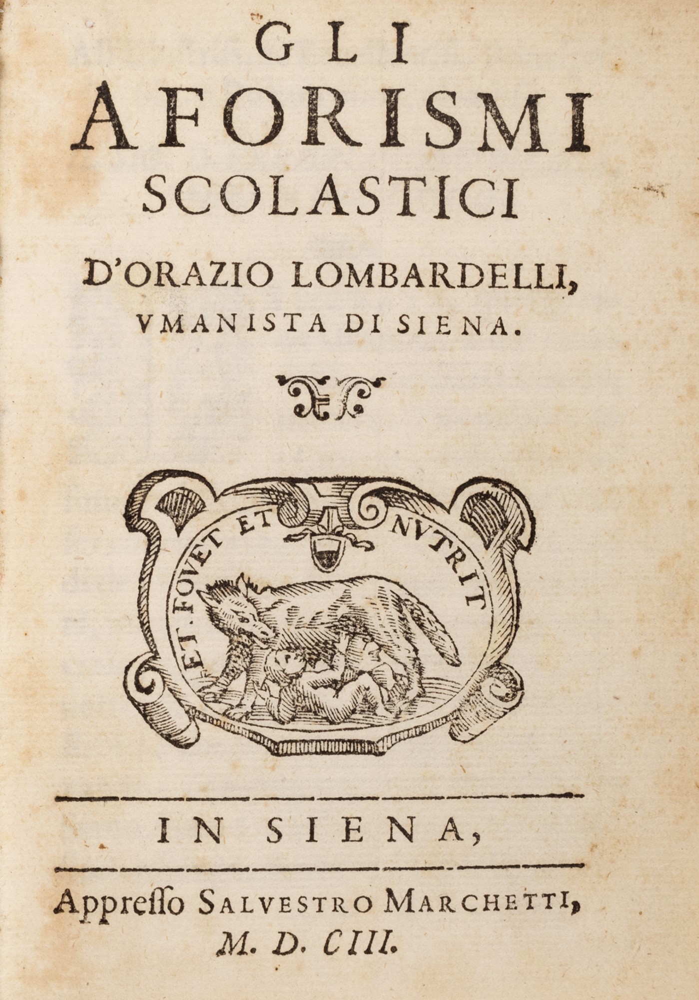 Lombardelli, Orazio - School aphorisms