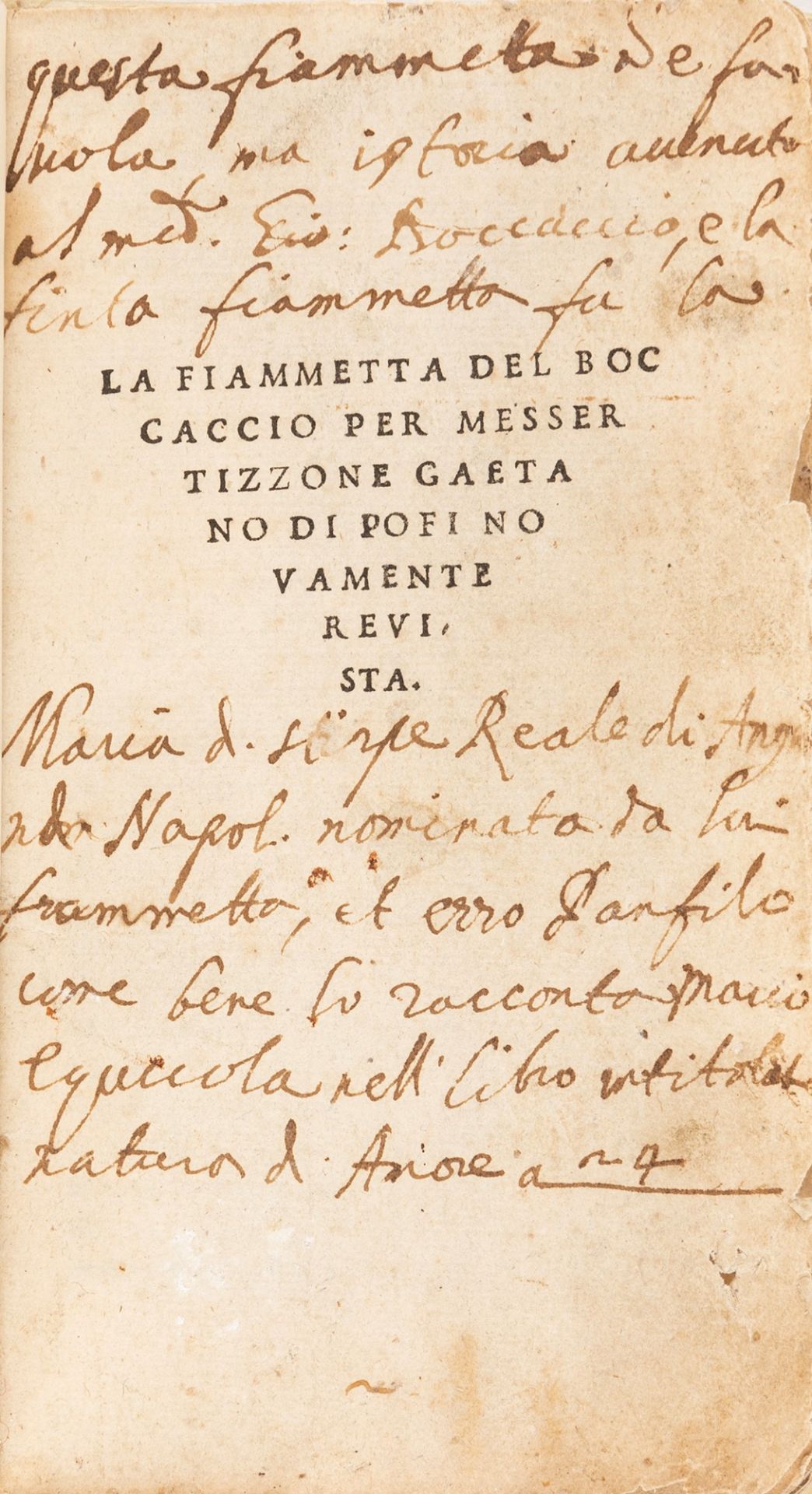 Boccaccio, Giovanni - Boccaccio's Fiammetta. For Messer Tizzone Gaetano di Pofi is a new reuist