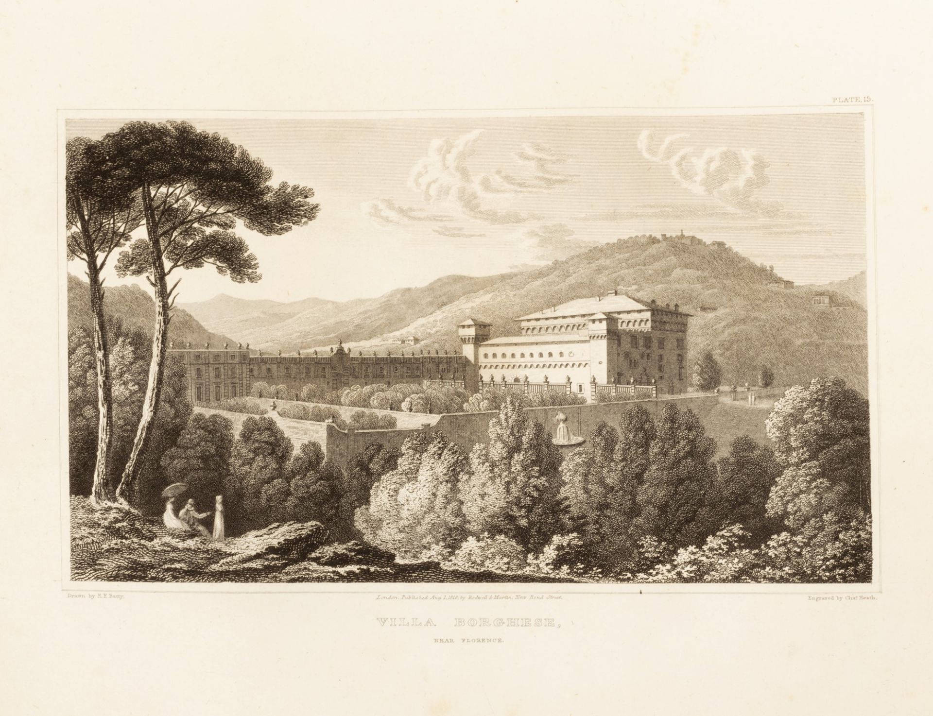 Batty, Elizabeth Frances - Italian scenery from drawings made in 1817. - Bild 2 aus 2