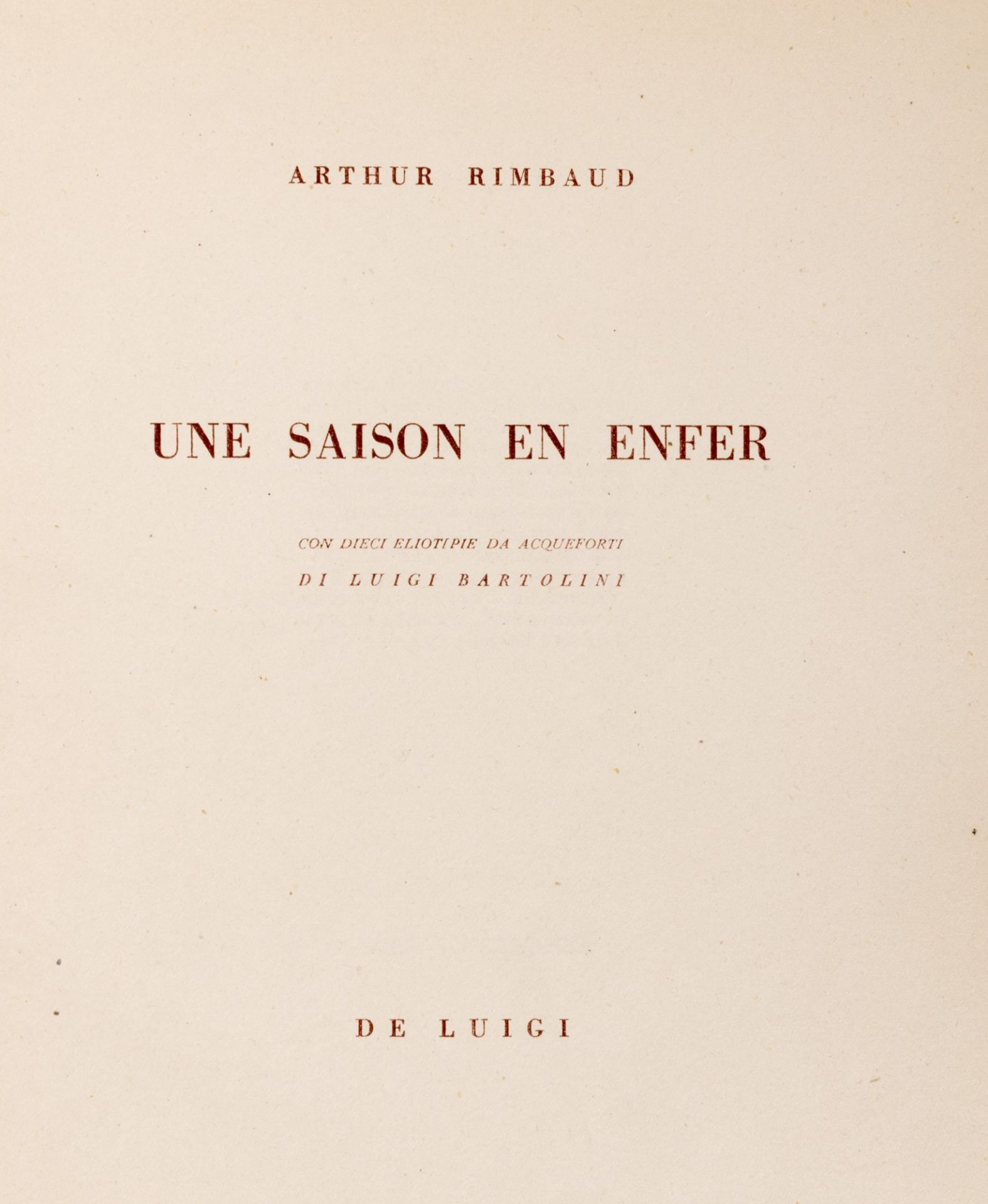 Libro d'artista - Bartolini, Luigi - Une season en fer. With 10 heliotypes from etchings by Luigi Ba