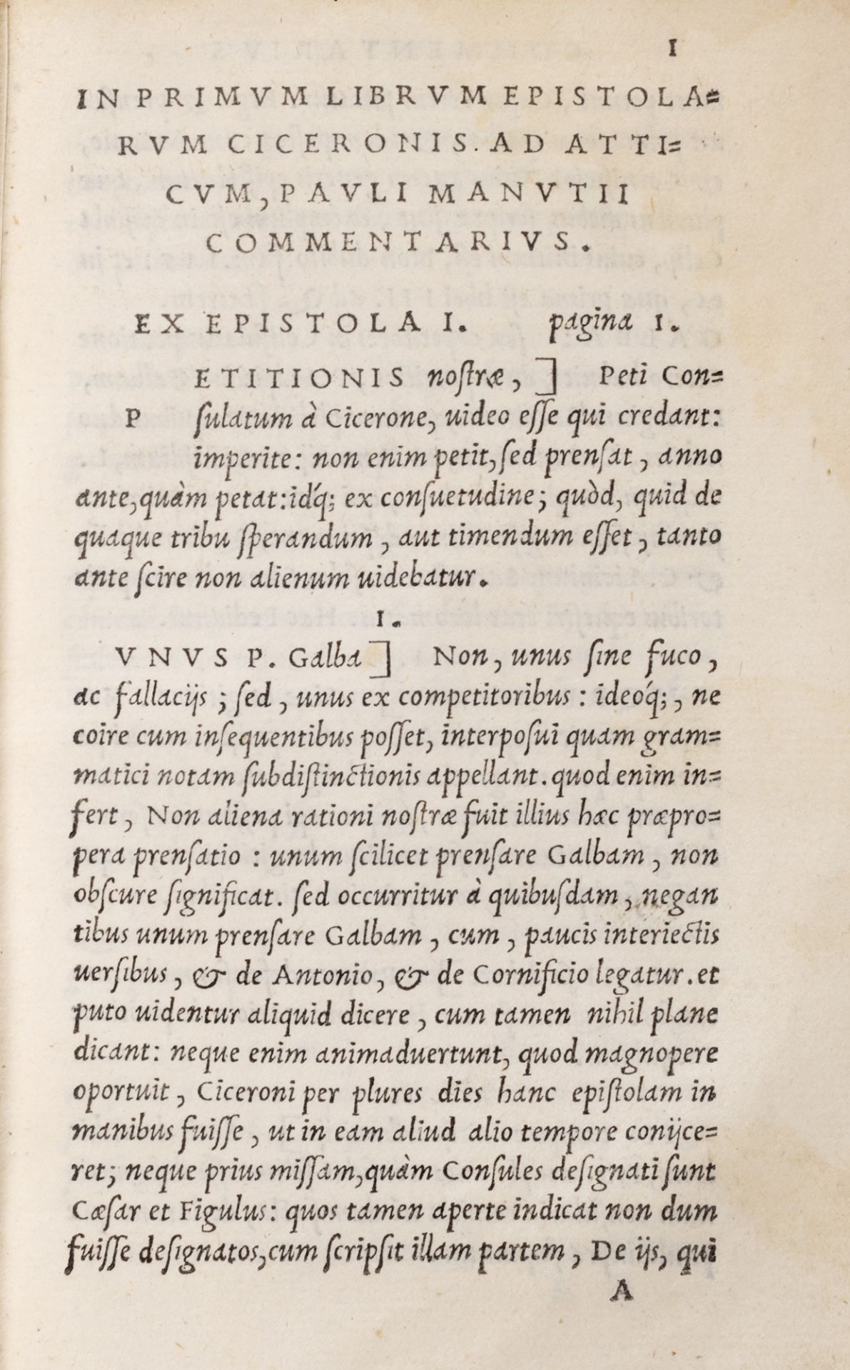 Aldina - Cicerone, Marco Tullio - In epistolas Ciceronis ad atticum Pauli Manutii commentarius. - Image 2 of 2