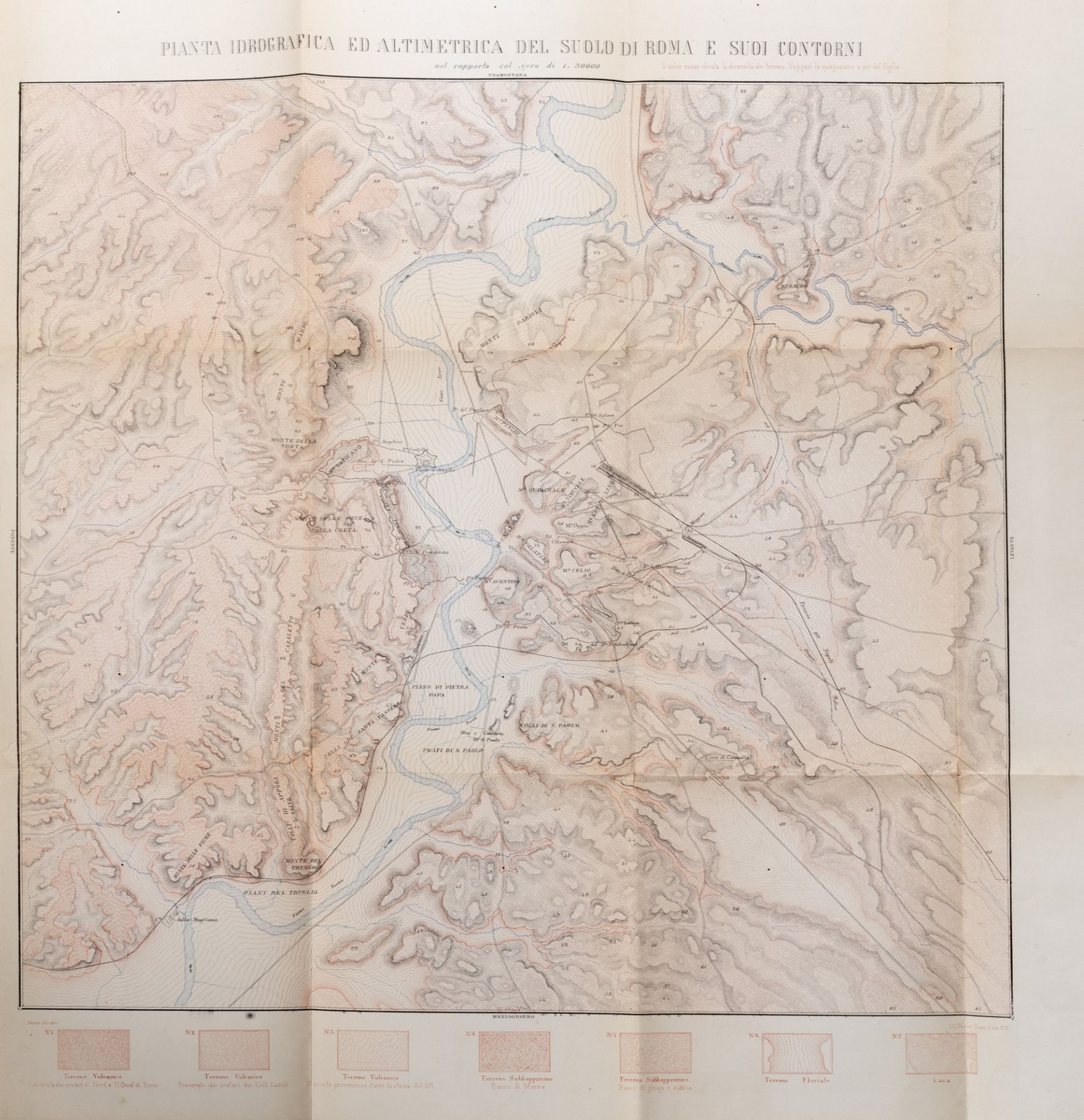 Geologia - Roma - Degli Abbati, Francesco - Of the physical soil of Rome and its contours. its origi - Bild 2 aus 2