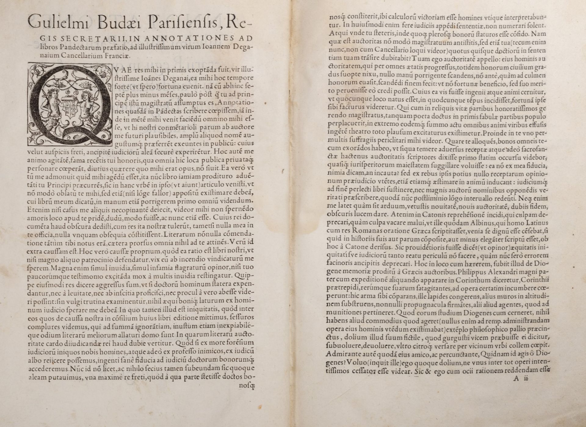Budé, Guillaume - Annotationes Gulielmi Budaei Parisiensis, secretarii regii, in quatuor & viginti P - Image 2 of 2