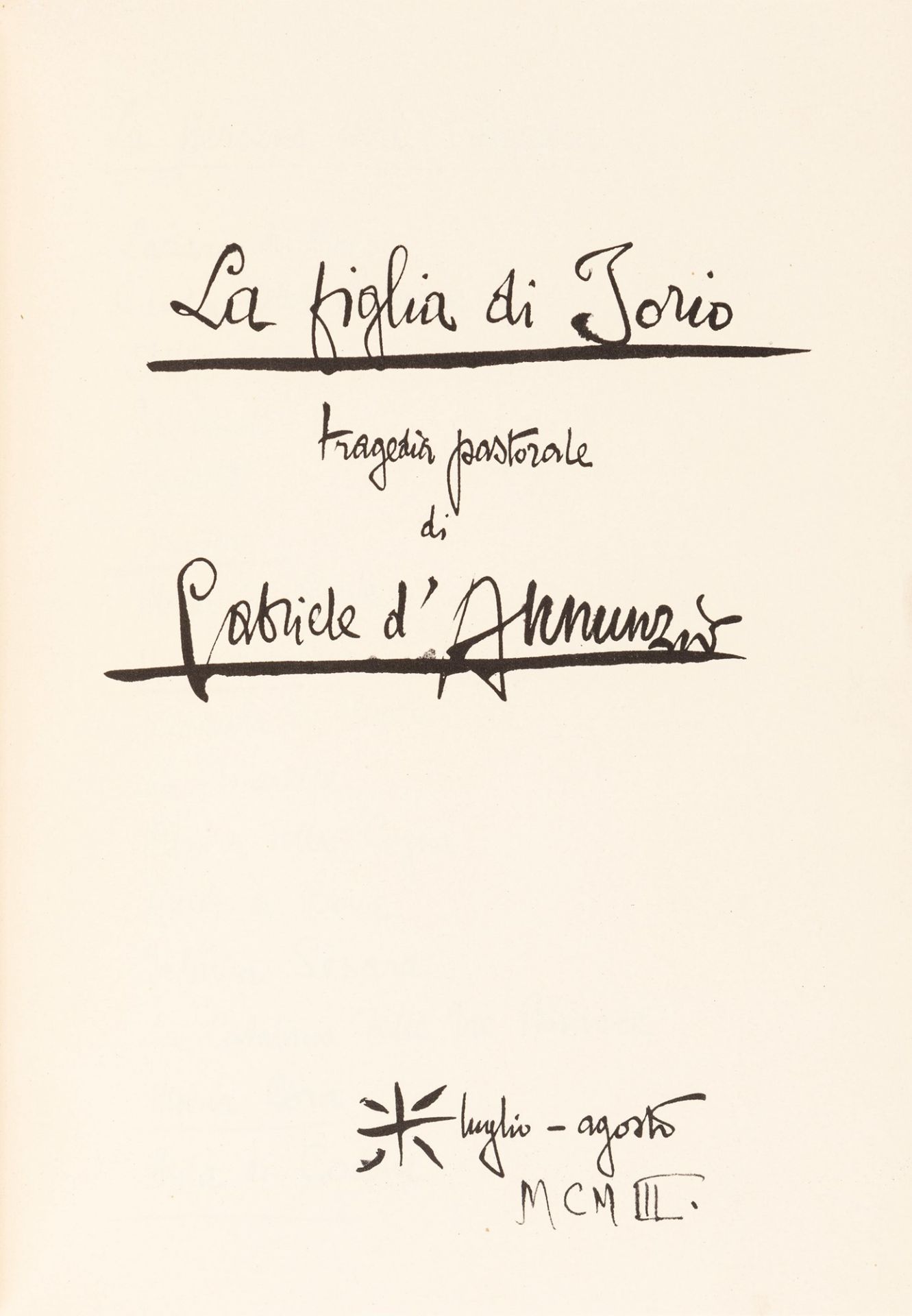 D'Annunzio, Gabriele - Iorio's daughter: pastoral tragedy by Gabriele D'Annunzio; reproduced in its