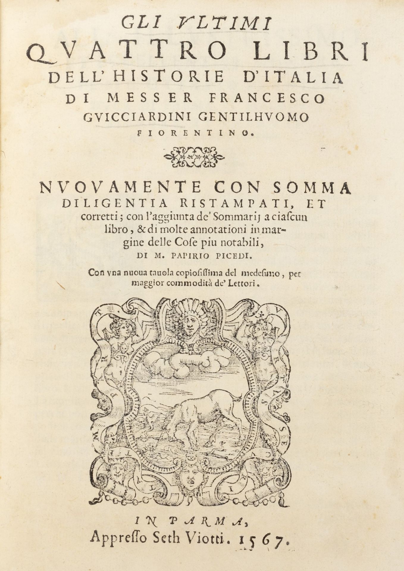 Guicciardini, Francesco - The Historia d'Italia [...] Again reprinted with great diligence, & correc