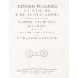 Numismatica - Rimini - Zanetti, Guid'Antonio - Battaglini, Francesco - Historical memories of Rimini