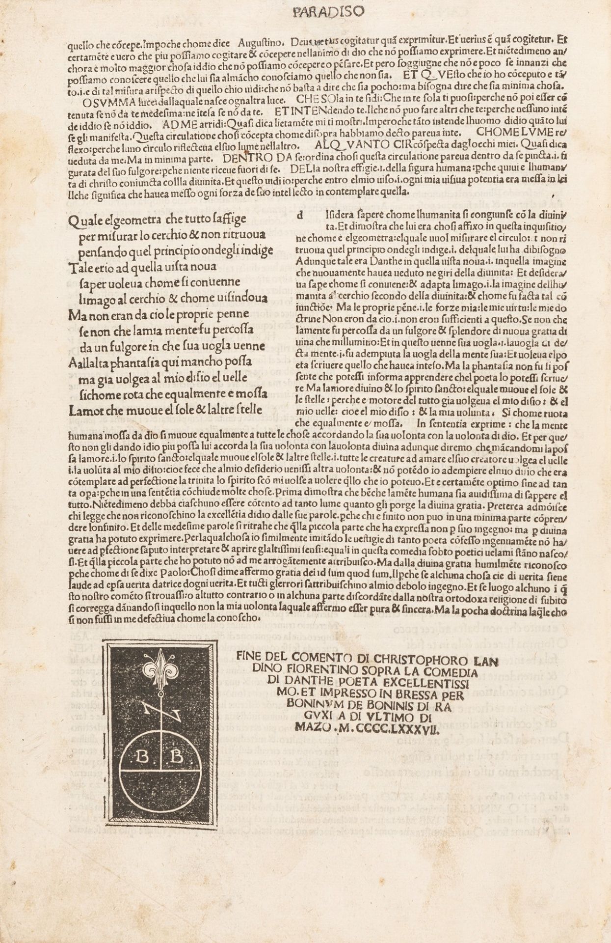 Incunabolo - Alighieri, Dante - The Comedy [Commentary by Christophorus Landinus]. - Image 7 of 7
