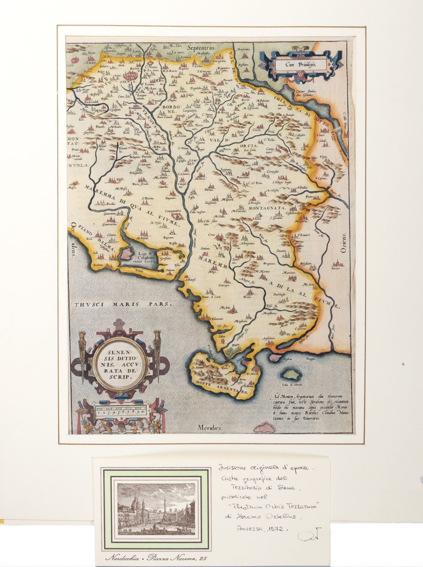 Cartografia - Siena - Ortelius, Abraham - Senensis ditionis accurate descrip. - Image 2 of 2