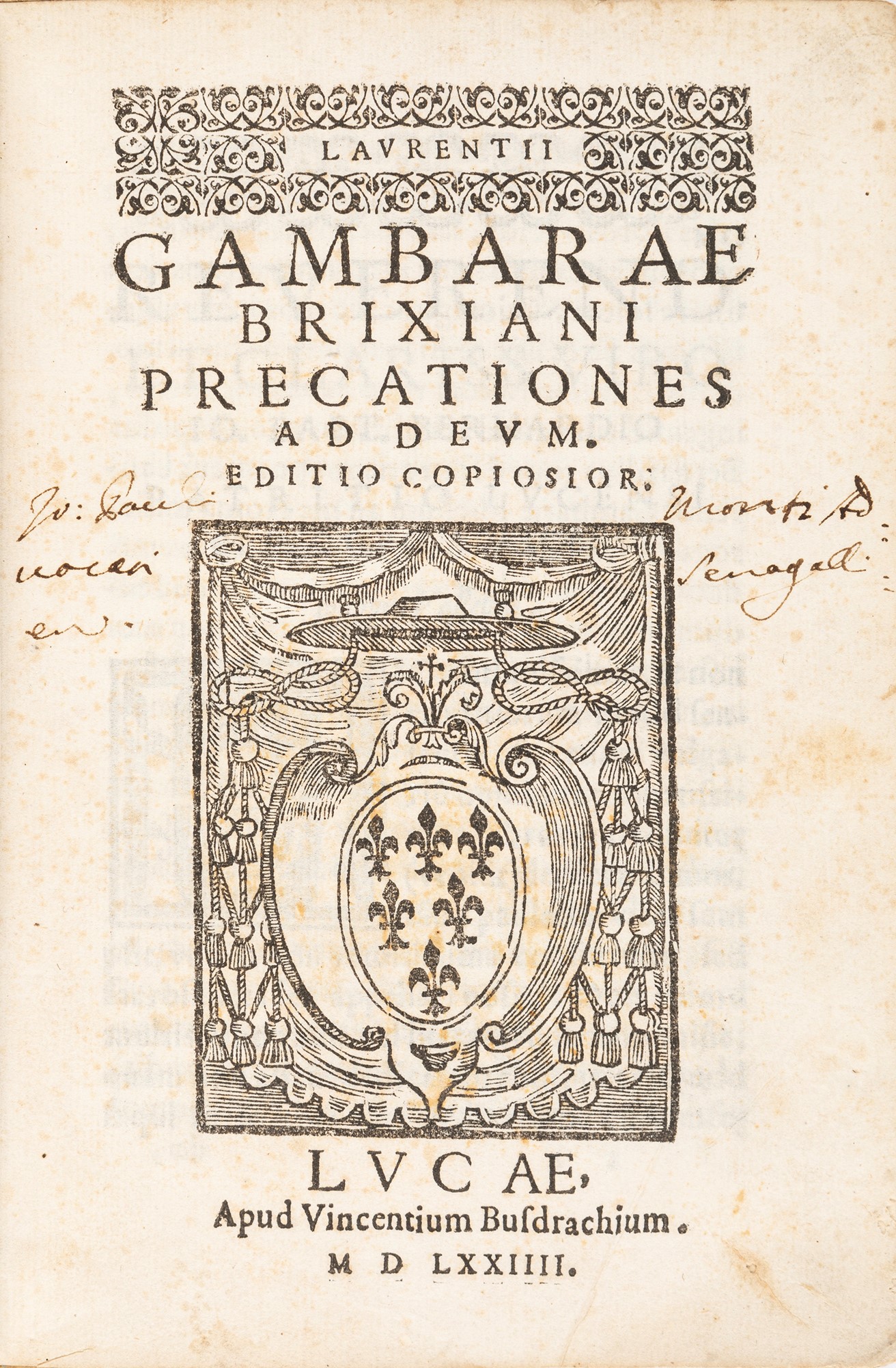 Gambara, Lorenzo - Precations ad deum