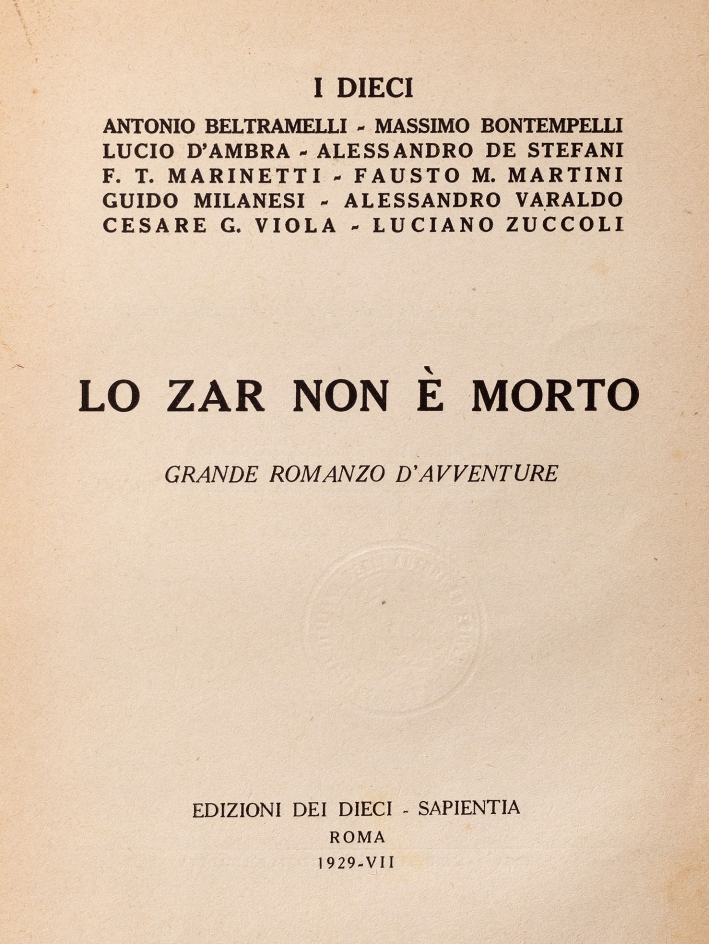 Futurismo - Gruppo dei Dieci - The Tsar is not dead. Great adventure novel. - Image 3 of 4