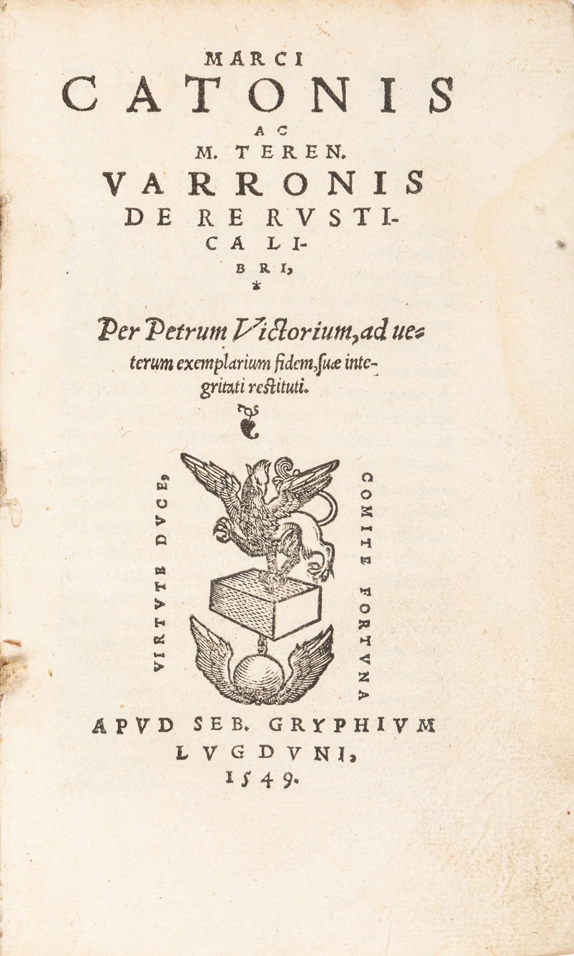 Classici latini - Miscellanea - Varrone, Marco Terenzio - De re rustica libri, per Petrum Victorium,