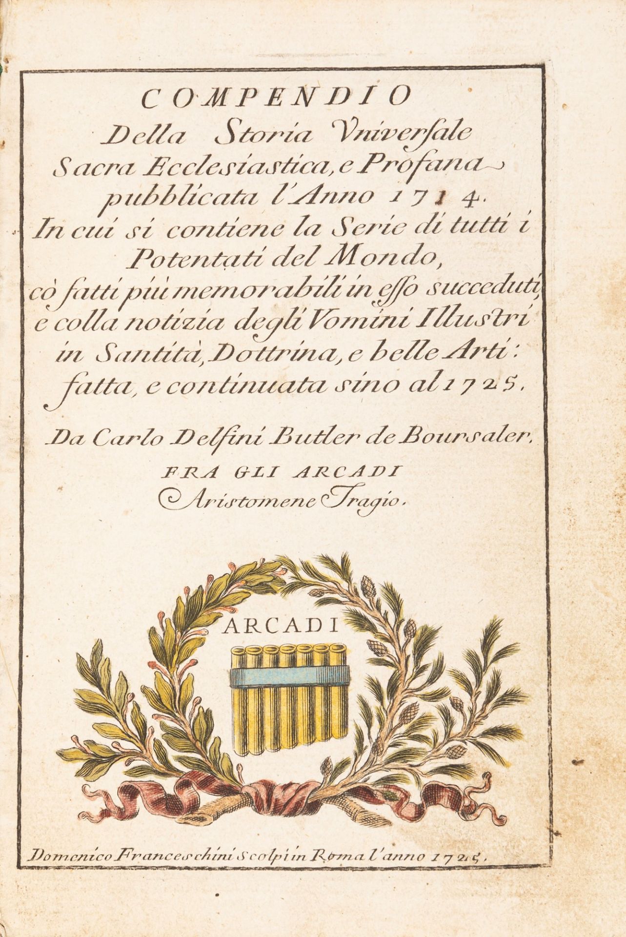 Legatura - Delfini Butler De Boursaler, Carlo - Compendium of universal sacred ecclesiastical and pr