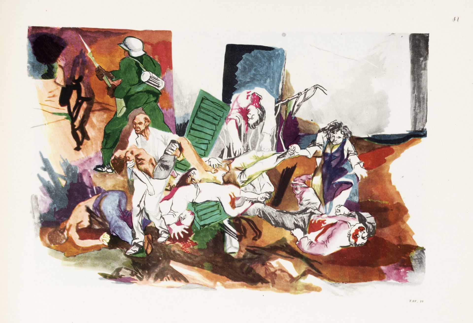 Guttuso, Renato - Gott mit uns. Twenty-four plates in black and color by Renato Guttuso with an intr - Image 2 of 3