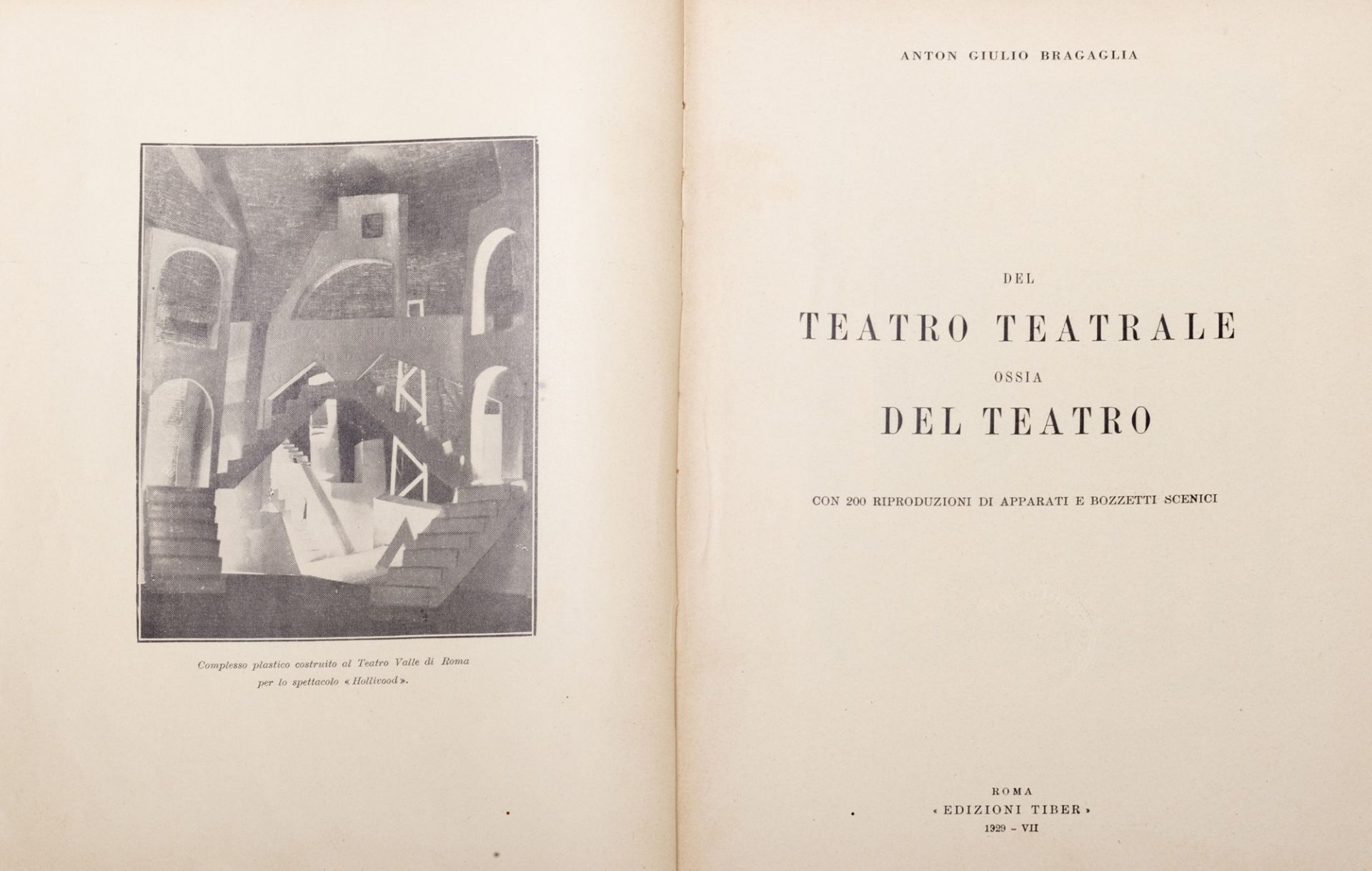 Futurismo - Bragaglia, Anton Giulio - Of the theatrical theater or rather of the theatre. With 200 r - Image 2 of 2