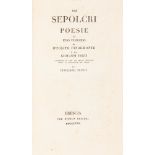 Foscolo, Ugo - Monti, Vincenzo - Pindemonte, Ippolito - Dei Sepolcri Poems by Ugo Foscolo by Ippolit