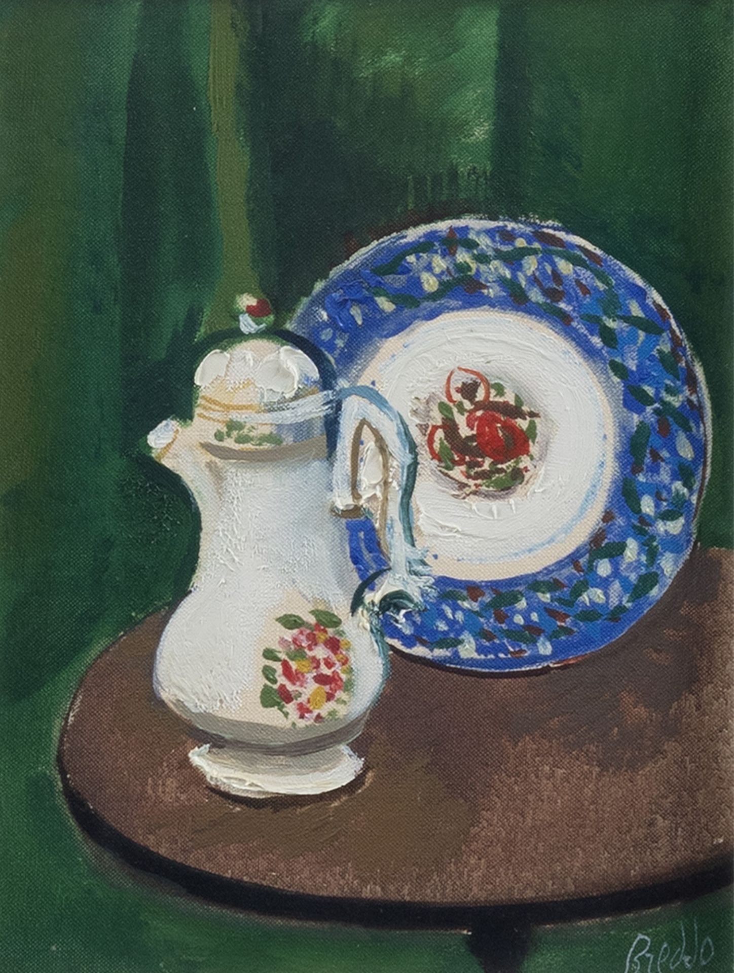 Gastone Breddo (Padova 1915-Calenzano 1991) - Still life with plate and coffee pot