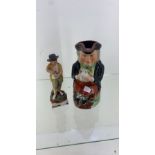 Staffordshire figure and toby jug