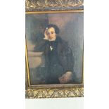 !9th centry oil on canvas portrait of man in later frame