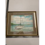 oil painting boating scene