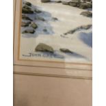 watercolour depicting snowy mountains -Langdale pikes from linmoor fell signed John Gale