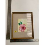 Watercolour of flower on yellow backgroumd