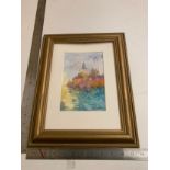 Watercolour - signed by artist of dome top buildings