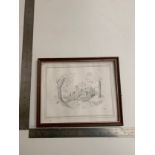 Framed pencil drawing signed C. Varley