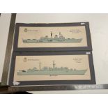 2 prints of HMS Cambeltown and Hms Ark Royal