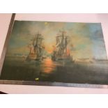 Print of two War ships