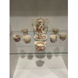 Alfred Meakin Coffee set comprising of 6 cups and saucers and a milk jug - Floral pattern with