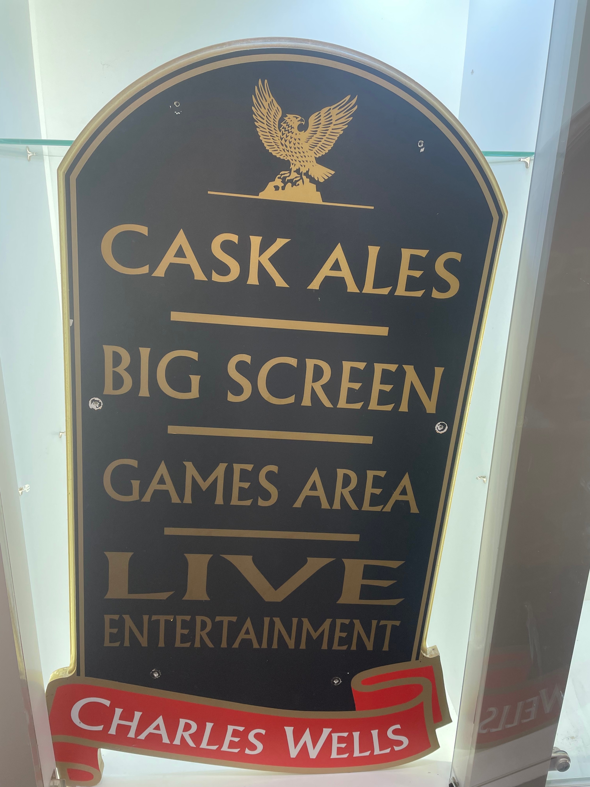 Cask ales pub sign