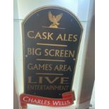 Cask ales pub sign