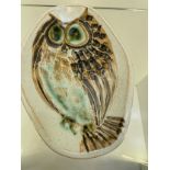 Marion Aldis studio pottery plate depicting an owl