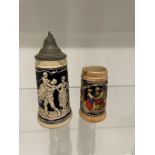 2 German beer stein mugs