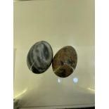 2 Alabaster stone eggs