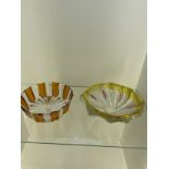 2 vintage cut glass bowls