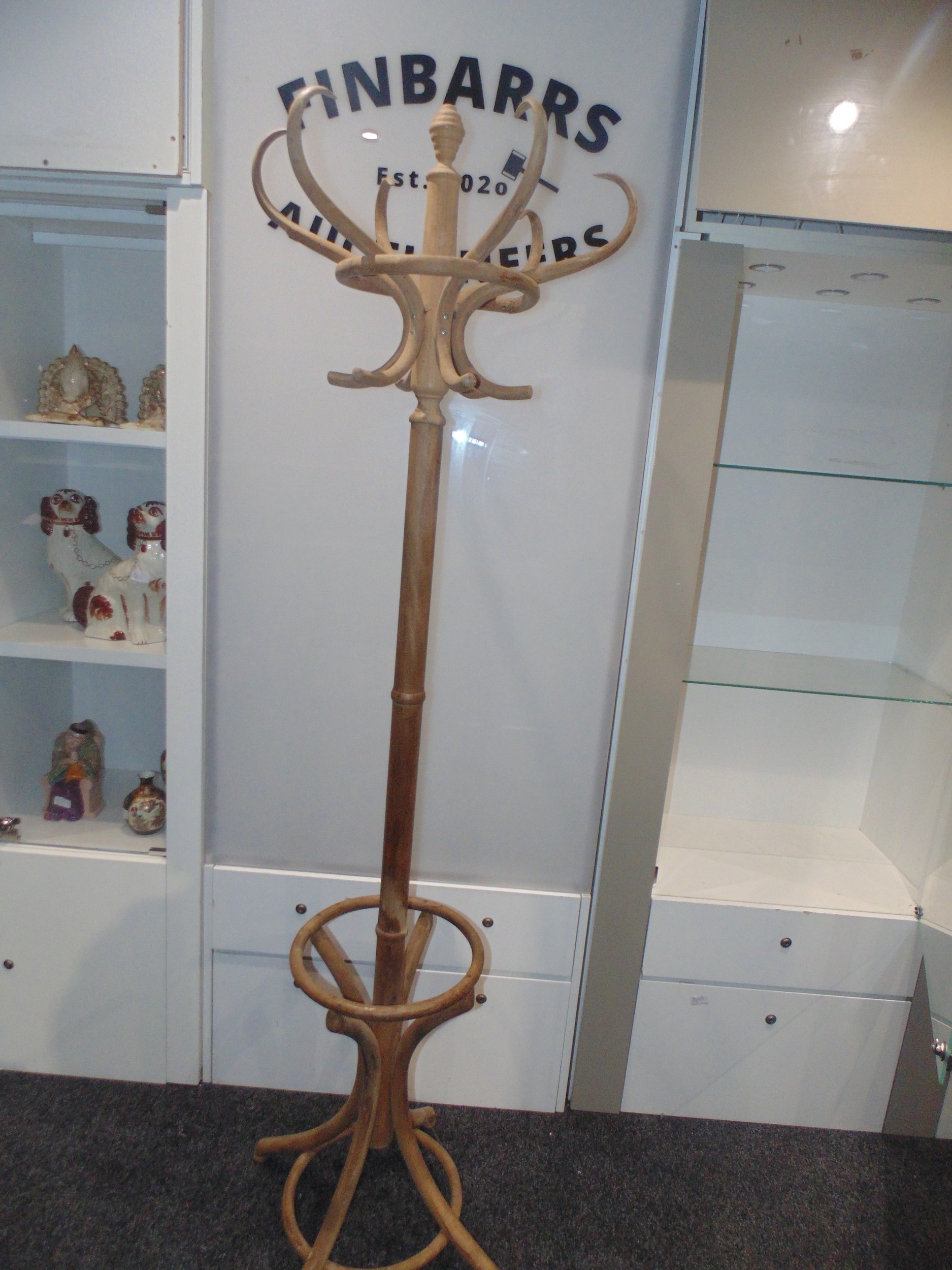 Wooden (Essex's) coat stand with 6 hooks 6ft high