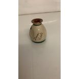 Small glazed pottery jug signed Devon Violets