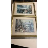 2 prints in gold frames of Victoran scenes